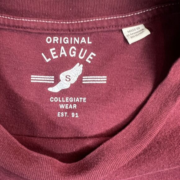 Original League Shirt Mens Small Red Harvard Crimson Vintage Wash Collegiate - Picture 5 of 7